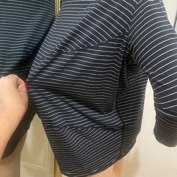 Lululemon Athletica Black and White Striped Long Sleeve Top - Picture 3 of 9